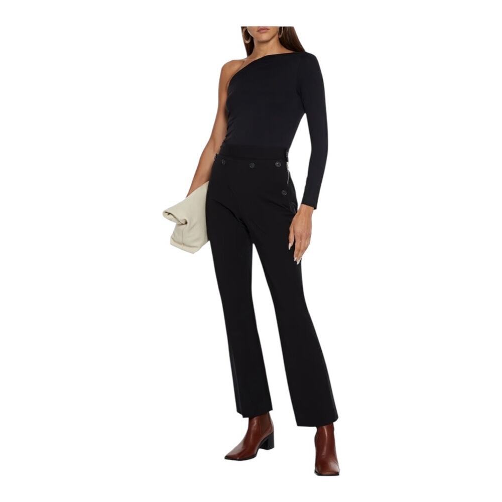 NWT Helmut Lang One Shoulder Stretch Knit Top Black